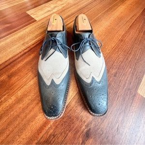 Ted Baker Navy & Taupe Men’s Wingtip Dress Shoes